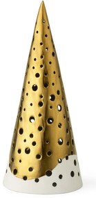 Porcelanowy świecznik w kolorze złota Kähler Design Nobili, wys. 19 cm
