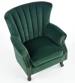 Fotel do salonu TITAN VELVET ciemnozielony HALMAR
