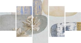 Obraz - Obraz z kwiatami i teksturami (125x70 cm)
