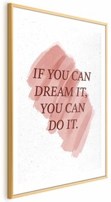 Plakat You Can Do It 21x30 cm z ramą złotą z marginesem ARTGEIST B