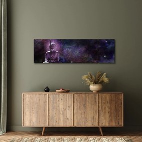 Obraz - Budda z kwiatami życia (170x50 cm)