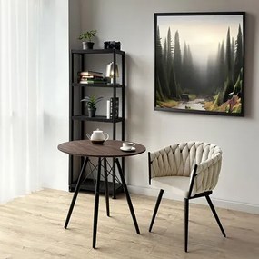 Welurowe plecione krzesło w stylu glamour - Nerio