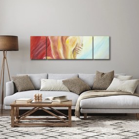 Obraz odpoczywającej kobiety, obraz olejny (170x50 cm)