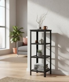 Industrialny regał siatkowy czarny + dąb artisan G2-T00