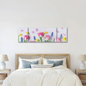 Obraz wiosennych kwiatów (170x50 cm)