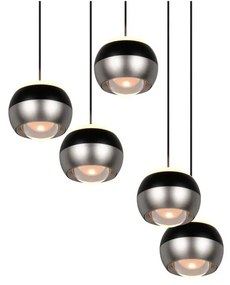 Czarna/w kolorze srebra lampa wisząca LED ø 30 cm Orbit – Trio Select