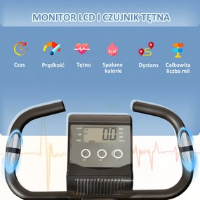 HOMCOM Rower treningowy Rower stacjonarny Składany Z parą kabli napinających 2 w 1 do użytku domowego Stalowy 51 x 97 x 115 cm Czarny | Aosom PL