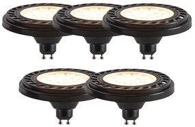 Zestaw 5 ściemnialnych żarówek LED GU10 AR111 czarne 8W 600lm 2700K
