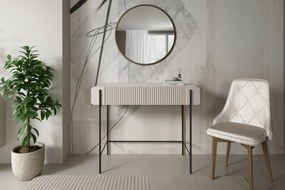 Toaletka Malmi 100 cm z szufladami - kaszmir / crema bianca / czarne nóżki