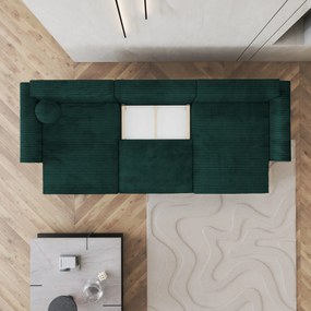 Masseno Narożnik FENTO z funkcją spania i pojemnikiem na pościel Narozniki U, Rozkładana sofa - Butelkowa zieleń, TILIA 39