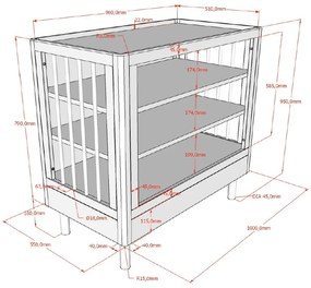Biała komoda dziecięca z litego drewna bukowego z przewijakiem 100x95x55 cm Forrest – Vipack