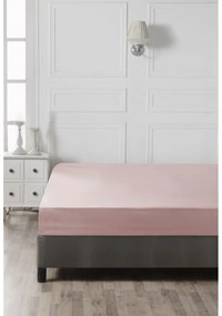 Różowe bawełniane prześcieradło z gumką 160x200 cm – Mijolnir