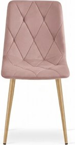 Różowe aksamitne krzesło LIBRA CLOUD ROSE