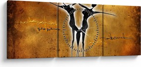 Obraz przedstawiający tańczącą parę (z zegarem) (90x30 cm)