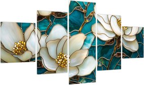 Obraz - Witraż z magnolią (125x70 cm)