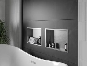 Mexen X-Wall-R półka wnękowa z kołnierzem 45 x 30 cm, inox - 1910453010
