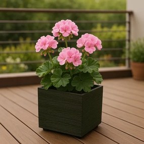 Doniczka MADERA SQUARE ECO WOOD 38,5 cm, ciemnobrązowy, L
