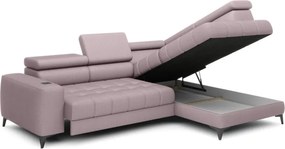 Narożnik BAGGIO Prawostronny z funkcją spania, wolnostojący tkanina LETTO 60 Pudrowy Róż WERSAL