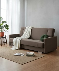 Brązowa tapicerowana wersalka z funkcją spania W3-L00