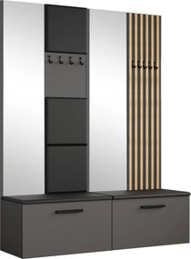 Masseno Garderoba MODULO 161,2/204/40 cm do Przedpokoju Nowoczesna Szara