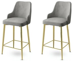 Zestaw krzeseł barowych Enox Grey and Gold, 2 szt.