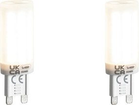 Zestaw 2 żarówek LED G9 z 3-stopniowym ściemnianiem, opalowe, 4,5 W, 500 lm, 4000 K