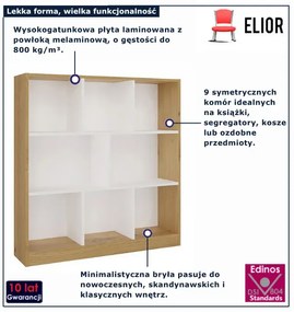 Nowoczesny otwarty regał dąb artisan + biały L7-Z45