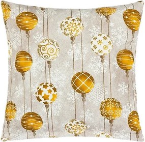Bellatex Poszewka na poduszkę Bombka złoty, szary, 45 x 45 cm