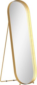 HOMCOM Lustro całego ciała z ramą metalową, 160 x 50 cm, złota rama, do salonu, sypialni