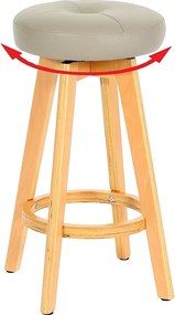 Obrotowy stołek barowy Boras,  taupe, jasne nogi