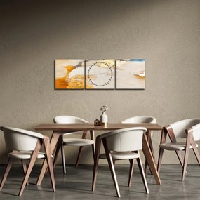 Obraz - Abstrakcja (z zegarem) (90x30 cm)