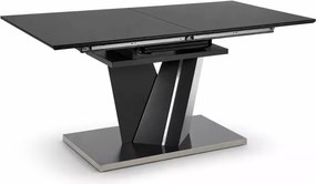 Prostokątny stół Prestigo 160-200 cm – elegancki rozkładany z ciemnopopielatym blatem wykonanym z szkła i MDFu lakierowanego