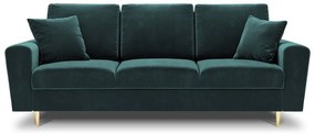 Morska aksamitna rozkładana/ze schowkiem sofa 235 cm Kyoto – Cosmopolitan Design