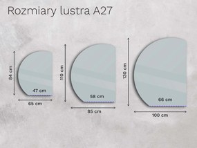 Nietypowe LED lustro do łazienki z oświetleniem A27 65x84