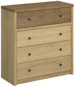 Loftowa komoda z 4 szufladami dąb cremona + dąb lefkas E4-G85