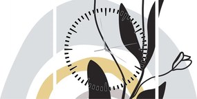 Obraz - Kwiaty w wazonie N⁰1 (z zegarem) (90x30 cm)