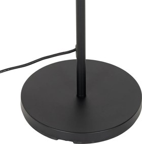 Rustykalna lampa podłogowa zewnętrzna czarna z bambusem w komplecie z LED - Kaiser