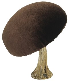 Dekoracja Velvet Mushroom 12 cm brown