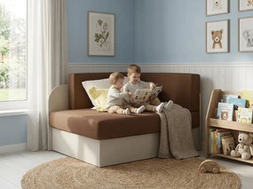 Mała rozkładana sofa ROSA, brązowa/beżowa