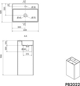 Umywalka stojąca PB2022