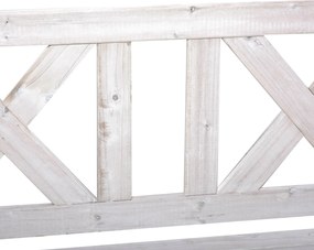 Outsunny ławka ogrodowa ze schowkiem 2-osobowa z poduszką biała drewniana skrzynia | Aosom PL