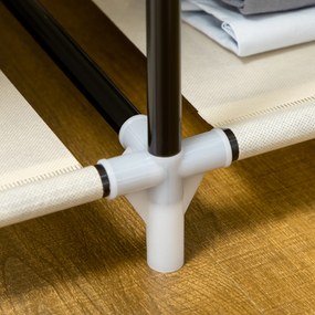 HOMCOM Szafa na ubrania z tkaniny Kremowobiała z 2 drążkami i 6 półkami 103x43x1625cm | Aosom PL
