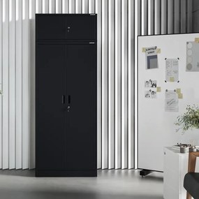 Nadstawka na szafę czarna, 800x380x400 mm: EWA