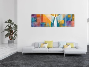 Obraz - Geometryczny anioł (170x50 cm)