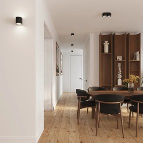 Plafon dwupunktowy AURA 2 czarny Gx53 ryflowany SOLLUX  LIGHTING