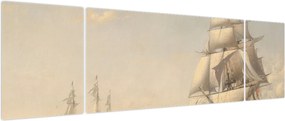 Obraz - Fitz Henry Lane, The United States Frigate President Engaging the British Squadron, reprodukcje (170x50 cm)
