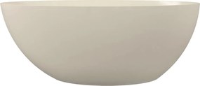 Wanna wolnostojąca owalna beżowa błyszcząca z konglomeratu 160 x 85 cm KALMI BEIGE GLOW z przelewem SLIM cienki rant