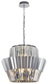 Żyrandol na łańcuchu DONNA 12xE14/40W/230V śr. 55 cm matowy chrom