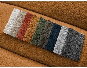 Musztardowy podnóżek z materiału bouclé Annecy – Bobochic Paris