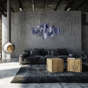 Obraz - Niebieskie zebry (125x70 cm)
